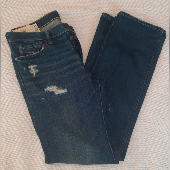 Abercrombie & Fitch 34x34 Men’s Dark Blue Jeans - Picture 3 of 5